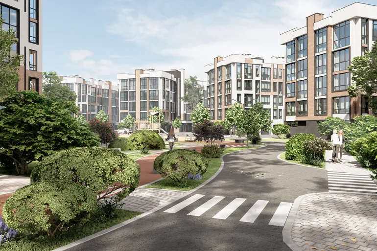 ЖК Пионерский квартал пешеходная зона