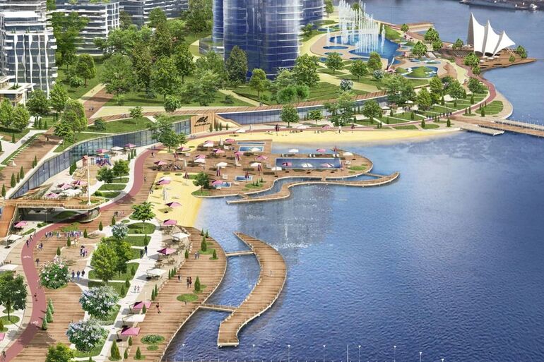 ЖК Lipki Island City Resort река