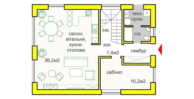 1 поверх