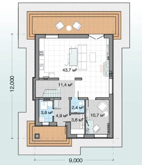 1 этаж (дом 1)