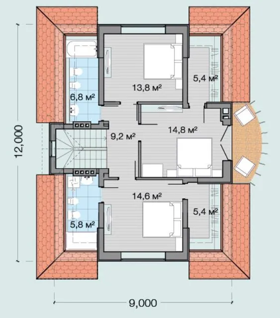 2 этаж (дом 1)