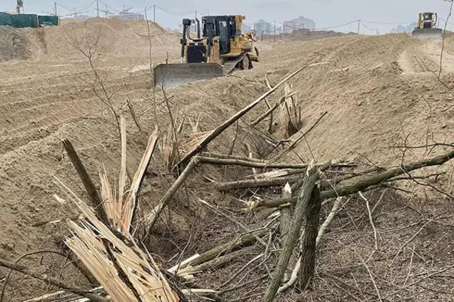 Забудовник розпочав знищення лісу в екопарку "Осокорки"