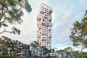 MVRDV зведе мармурову житлову вежу з терасами-боксами на Тайвані. Фото